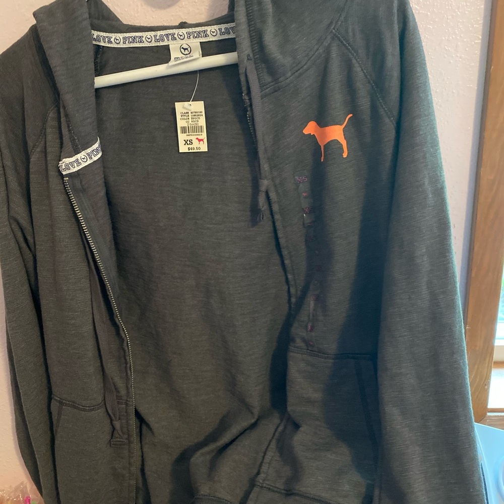 NWT grey VS Pink zip up jacket